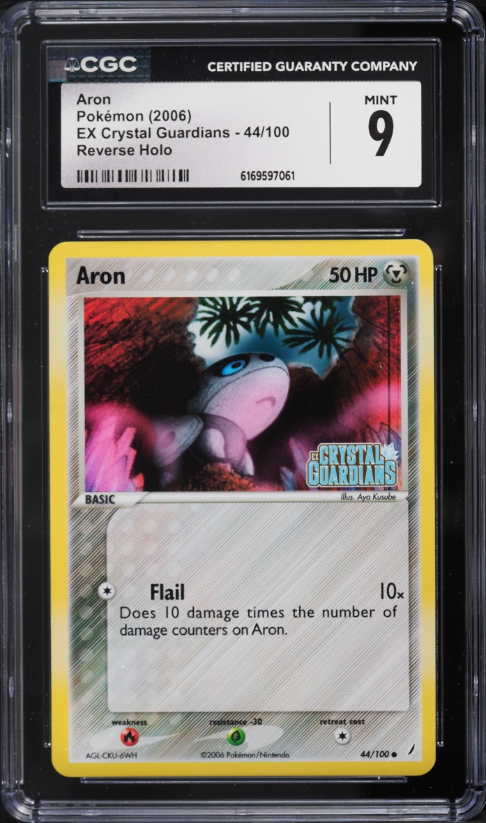 2006 Pokemon EX Crystal Guardians Reverse Holo Aron #44 CGC 9 MINT