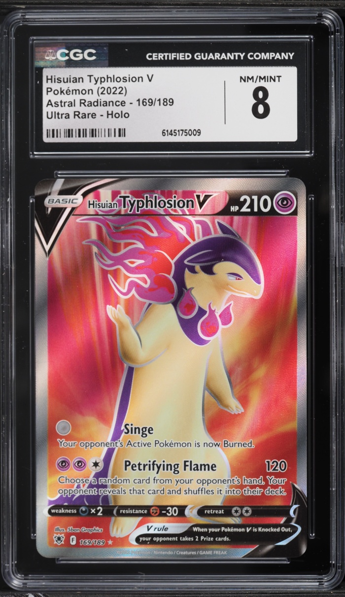 2022 Pokemon Sword & Shield Astral Radiance Full Art Hisuian Typhlosion V #169 CGC 8 NM-MT