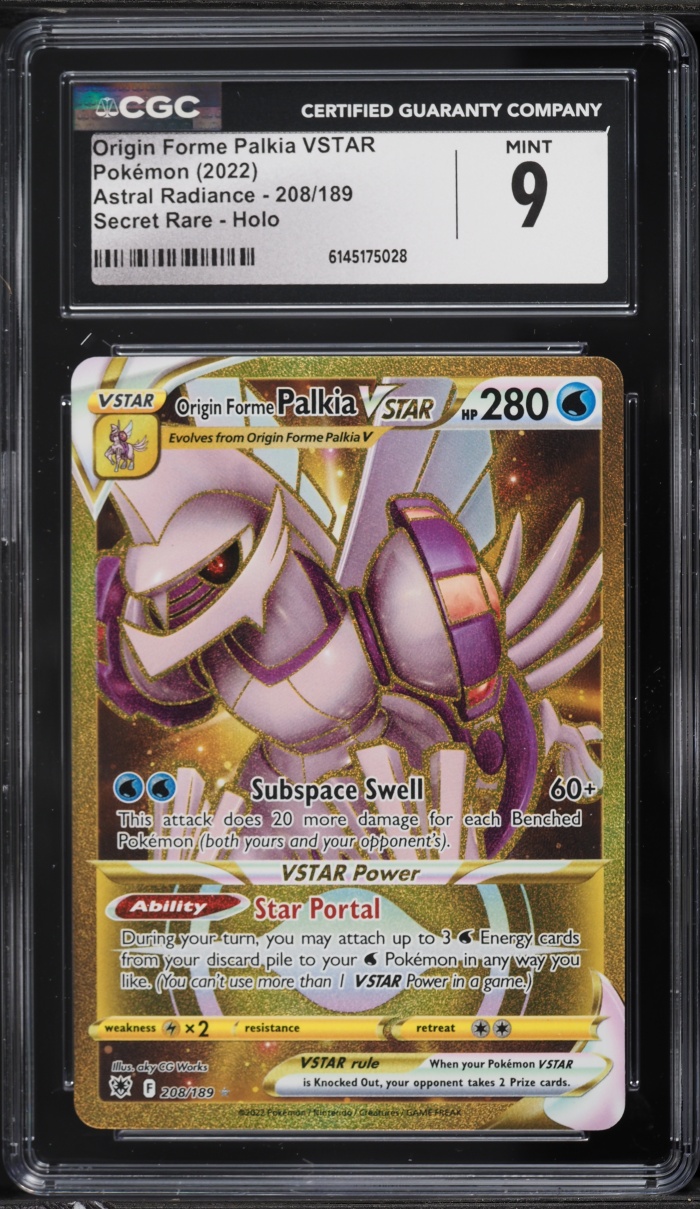 2022 Pokemon Sword & Shield Astral Radiance Gold Rare Origin Forme Palkia VSTAR #208 CGC 9 MINT