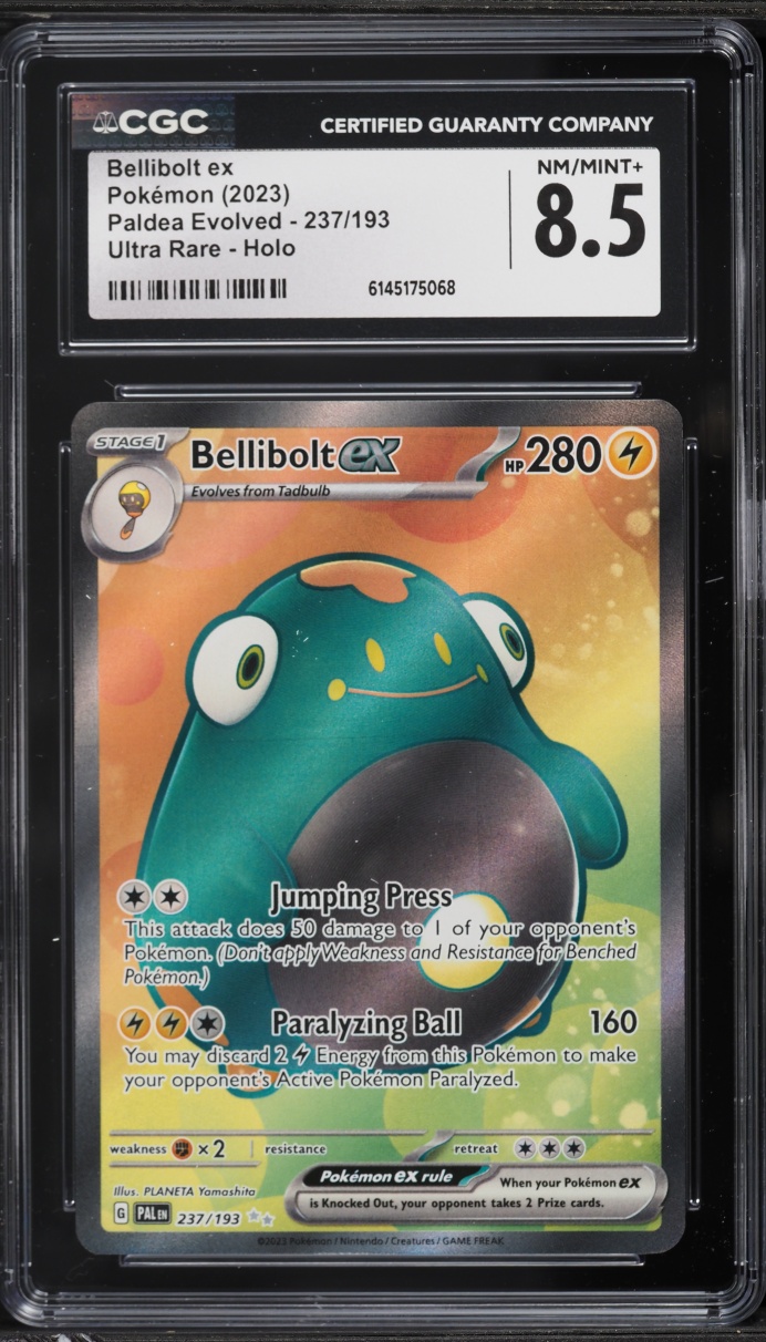 2023 Pokemon Scarlet & Violet Paldea Evolved Full Art Bellibolt Ex #237 CGC 8.5 NM-MT+