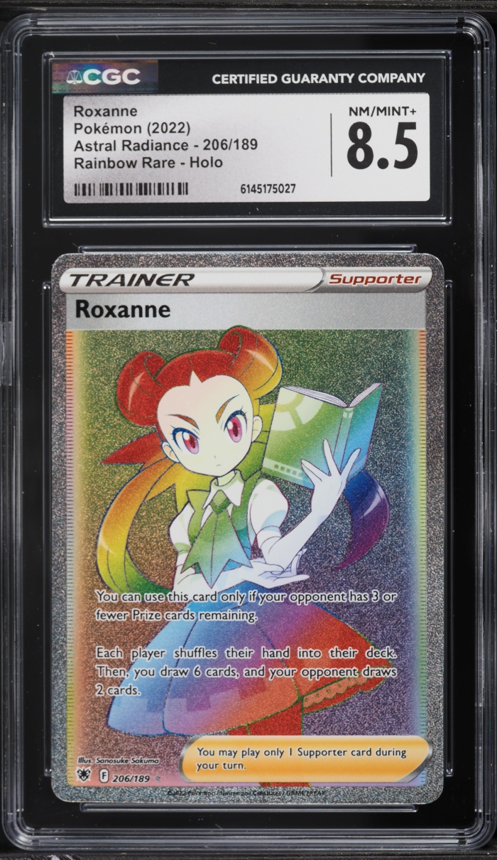 2022 Pokemon Sword & Shield Astral Radiance Rainbow Rare Roxanne #206 CGC 8.5 NM-MT+