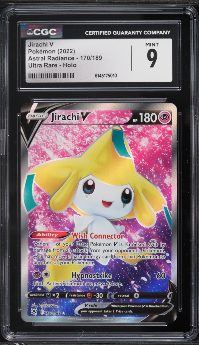 2022 Pokemon Sword & Shield Astral Radiance Full Art Jirachi V #170 CGC 9 MINT