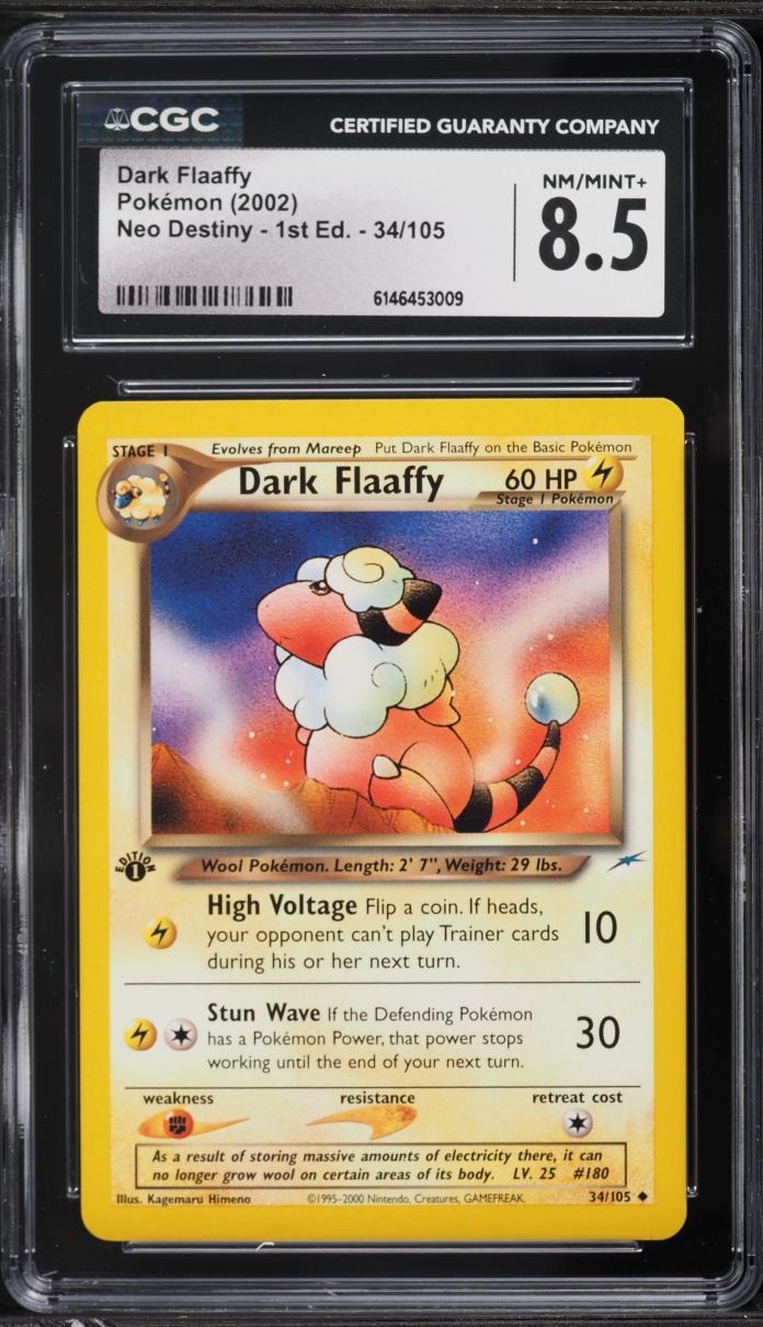 2002 Pokemon Neo Destiny 1st Edition Dark Flaaffy #34 CGC 8.5 NM-MT+