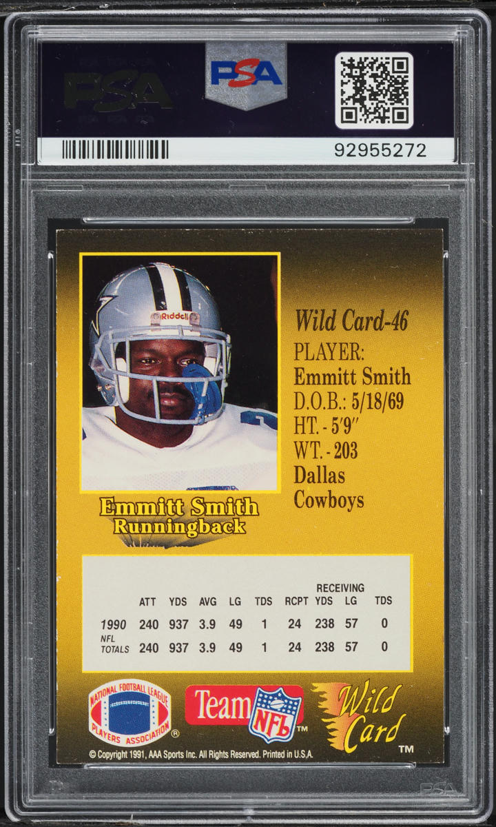 1991 Wild Card Emmitt Smith #46 PSA 7 NRMT