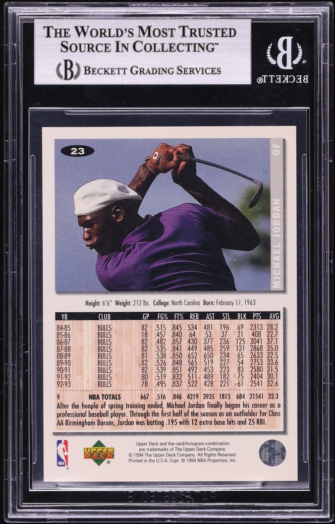 1994 Collector's Choice Michael Jordan ROOKIE #23 BGS 9 MINT