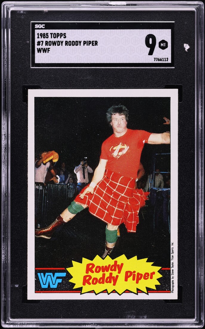 1985 Topps WWF Wrestling Rowdy Roddy Piper #7 SGC 9 MINT