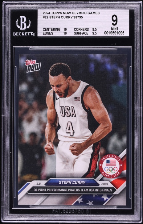 2024 Topps Now Olympic Games Stephen Curry #22 BGS 9 MINT