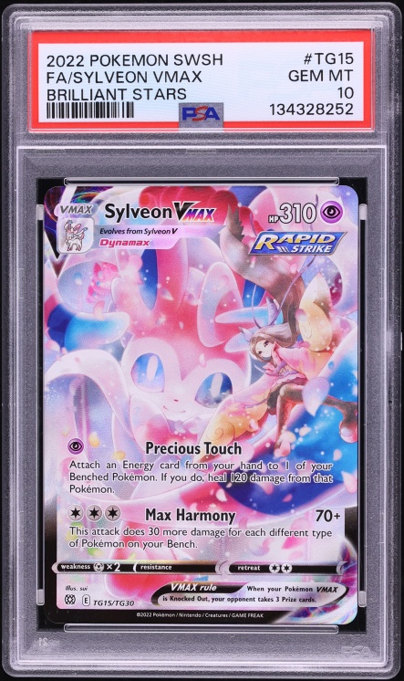 2022 Pokemon Sword & Shield Brilliant Stars CHR Sylveon VMAX #TG15 PSA 10 GEM MINT
