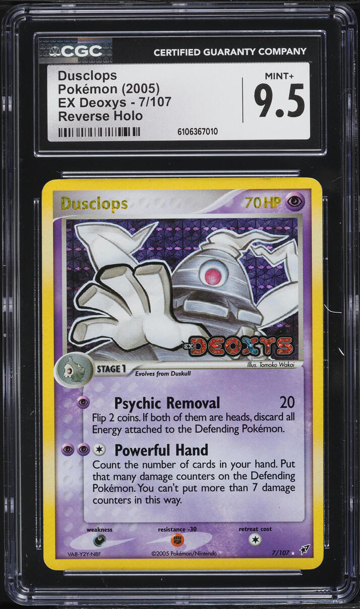 2005 Pokemon EX Deoxys Reverse Holo Dusclops #7 CGC 9.5 MINT+
