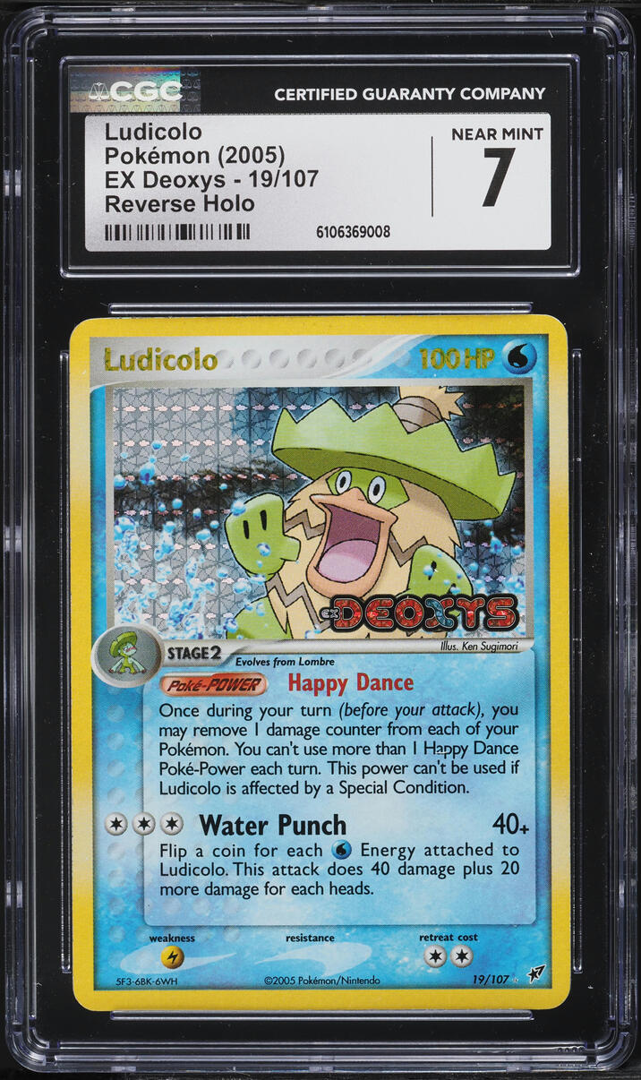 2005 Pokemon EX Deoxys Reverse Holo Ludicolo #19 CGC 7 NRMT