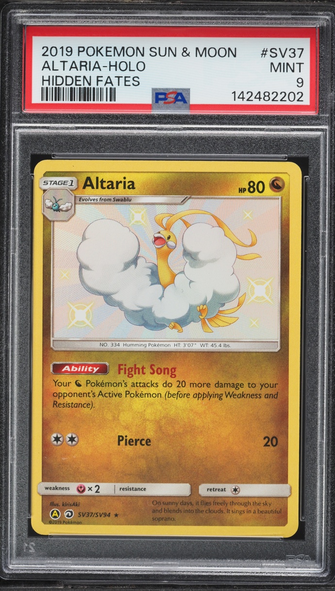 2019 Pokemon Sun & Moon Hidden Fates Shiny Altaria #SV37 PSA 9 MINT