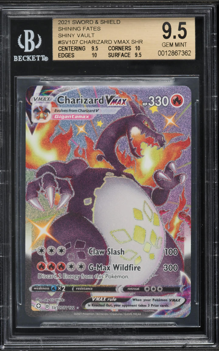 2021 Pokemon Sword & Shield Shining Fates Shiny Charizard VMAX #SV107 BGS 9.5 GEM MINT