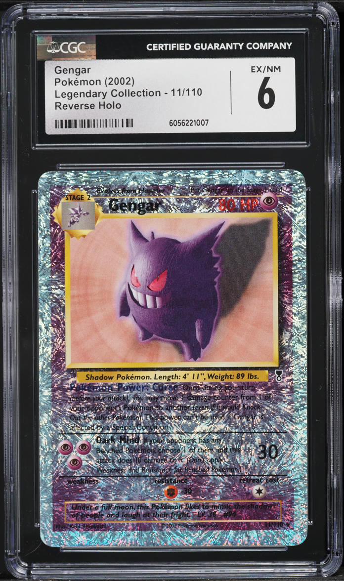 2002 Pokemon Legendary Collection Reverse Holo Gengar #11 CGC 6 EXMT