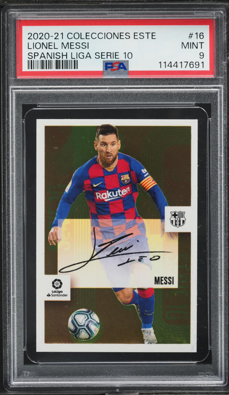 メッシPanini 2020 Preimpreso Auto serie 10 2020 Panini La Liga Mega Cracks Lionel Messi #378 PSA 9 MINT on