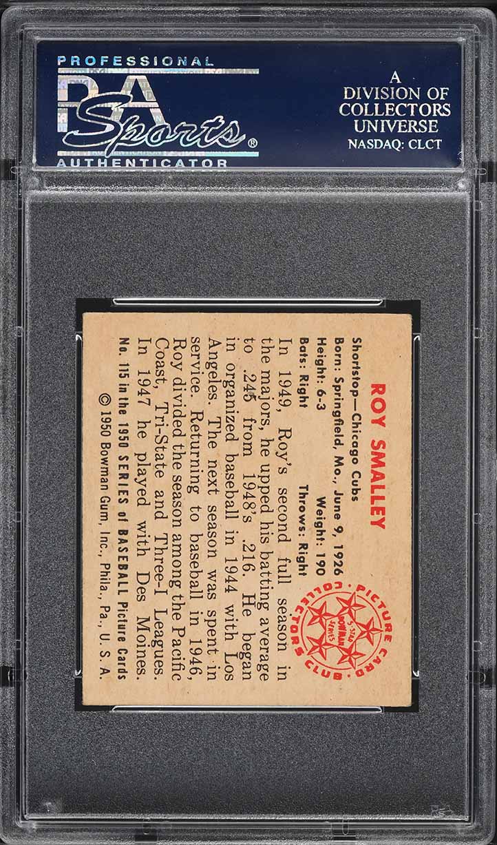 1950 Bowman Roy Smalley #115 PSA 5 EX