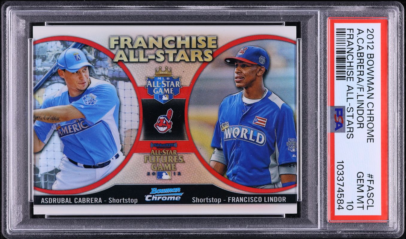 2012 Bowman Chrome Franchise All-Stars Asdrubal Cabrera Francisco Lindor PSA 10