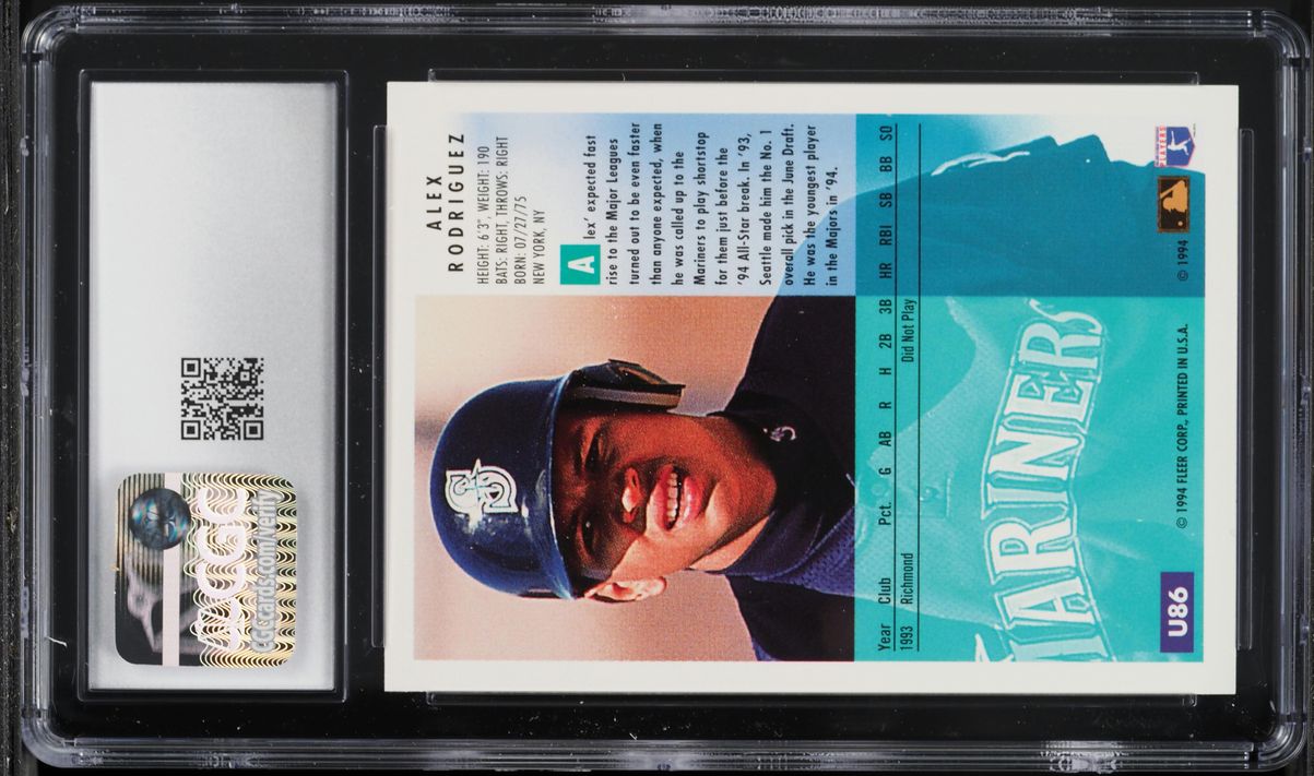 1994 Fleer Update Alex Rodriguez ROOKIE #U86 CGC 9 MINT