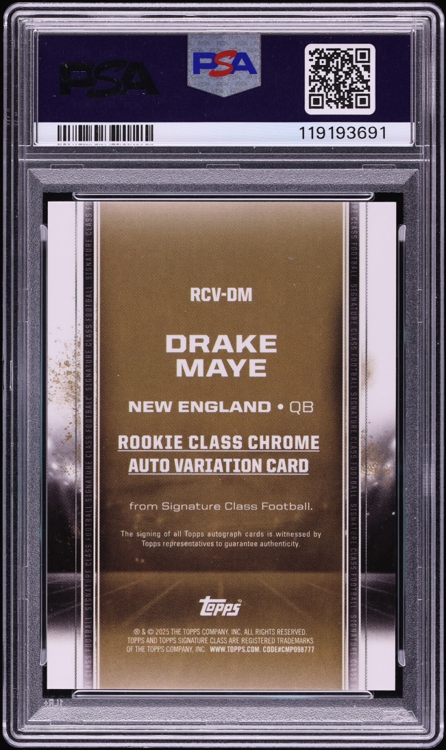 2024 Topps Signature Class Chrome Variation Drake Maye ROOKIE AUTO #RCV-DM PSA 9 MINT