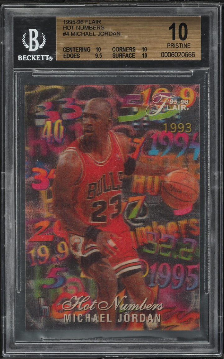 1995 Flair Hot Numbers Michael Jordan #4 BGS 10 PRISTINE