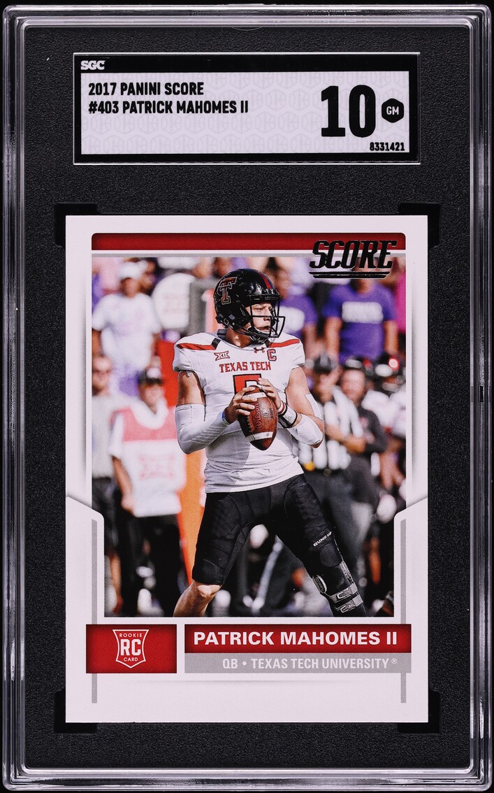 2017 Score Football Patrick Mahomes II ROOKIE #403 SGC 10 GEM MINT