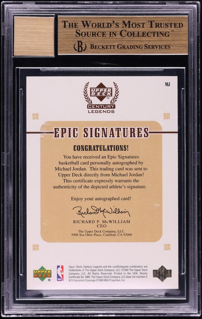 1999 Upper Deck Century Legends Epic Signatures Michael Jordan AUTO /23 #MJ BGS 9.5 GEM MINT