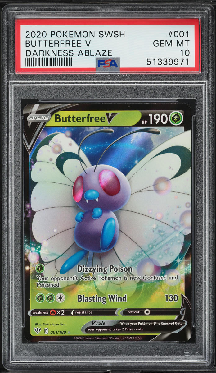 2020 Pokemon Sword & Shield Darkness Ablaze Butterfree V #1 PSA 10 GEM MINT