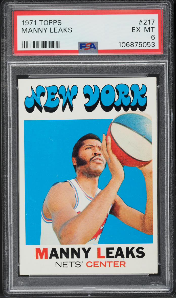 1971 Topps Basketball Manny Leaks #217 PSA 6 EXMT