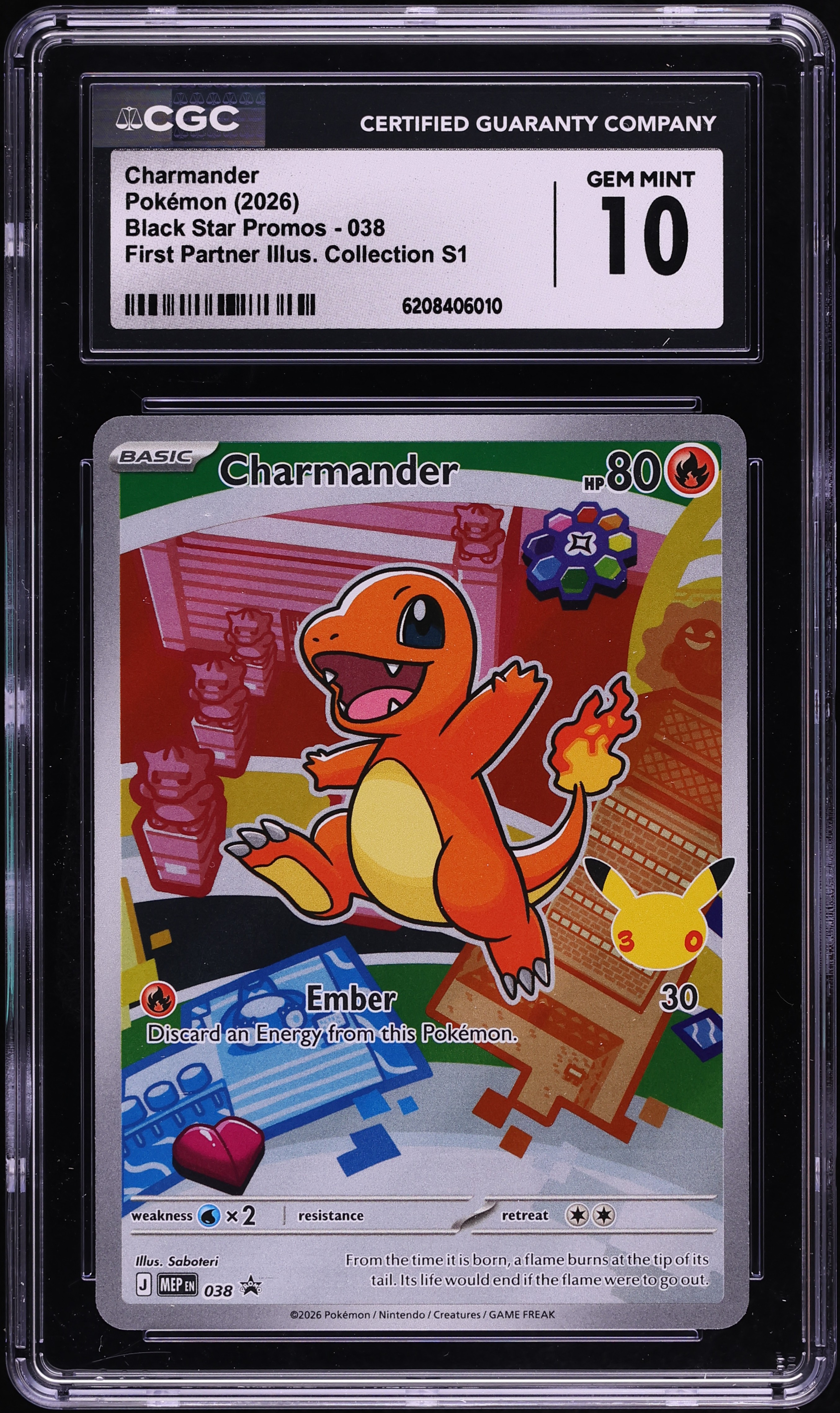 2026 Pokemon Mega Evolution Promo First Partner Illustration S1 Full Art Charmander CGC 10 GEM