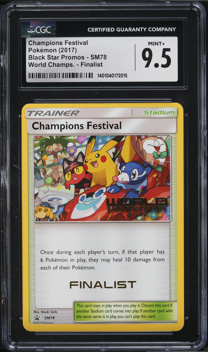 2017 Pokemon SM Promo World Championships Finalist Champions Festival CGC 9.5