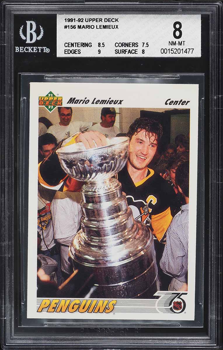 1991 Upper Deck Hockey Mario Lemieux #156 BGS 8 NM-MT