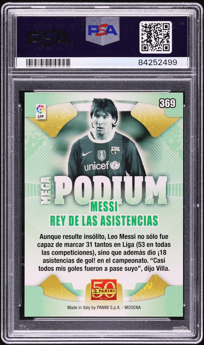 2011 Panini Mega Cracks Liga BBVA Lionel Messi #369 PSA 9 MINT