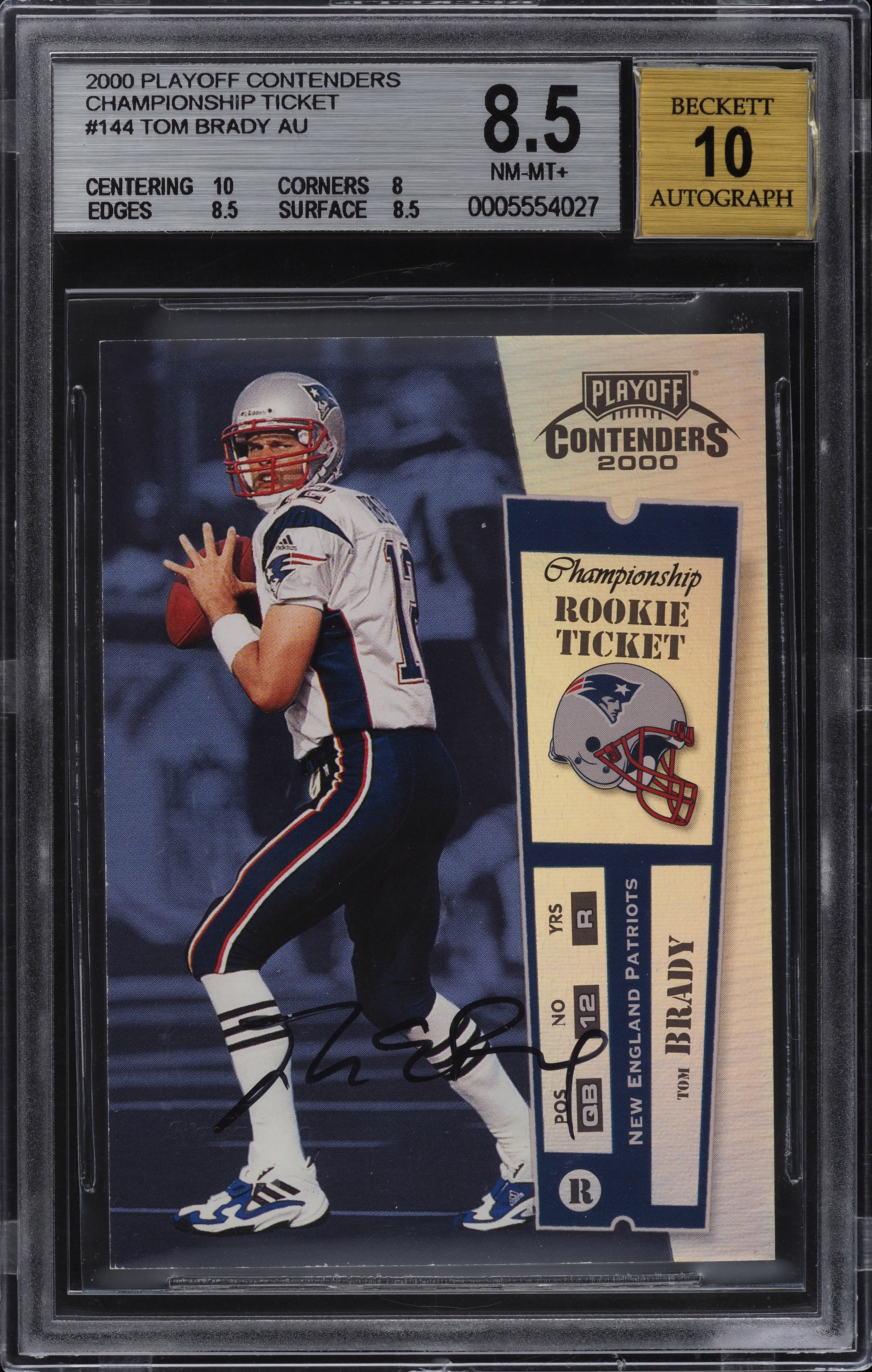 2000 Playoff Contenders Championship Ticket Tom Brady RC