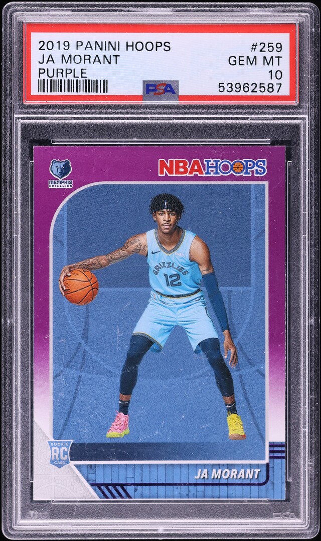 2019 Hoops Purple Ja Morant ROOKIE #259 PSA 10 GEM MINT