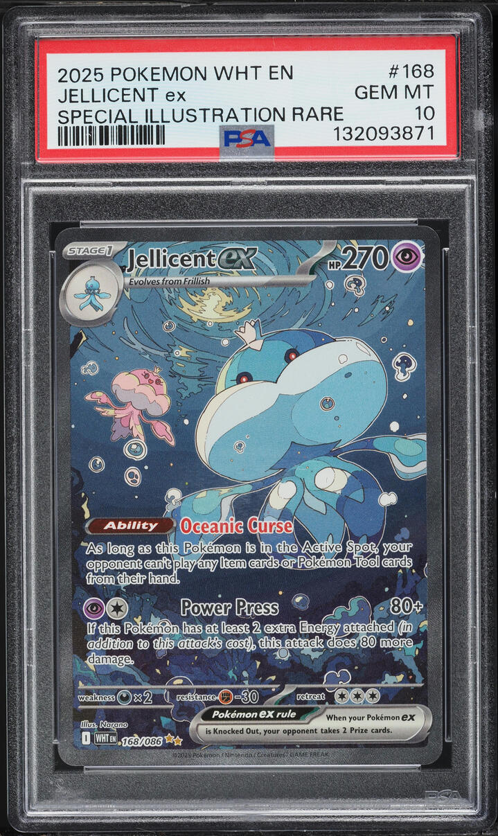2025 Pokemon Scarlet & Violet White Flare SIR Jellicent EX #168 PSA 10 GEM MINT