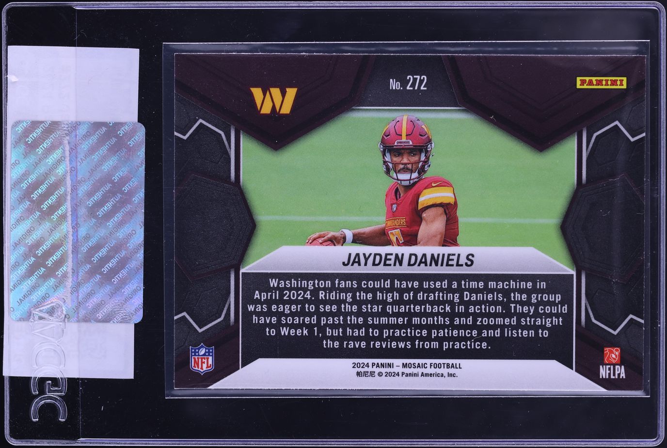 2024 Panini Mosaic Jayden Daniels ROOKIE #272 CGC AUTH