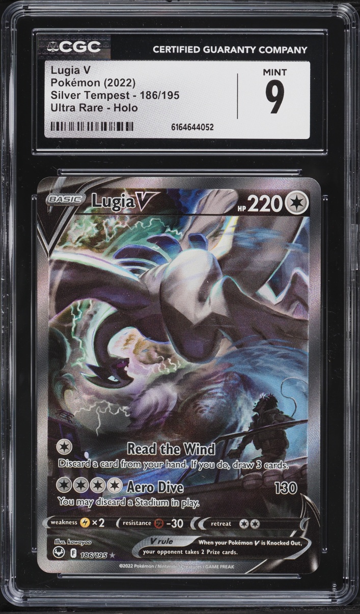 2022 Pokemon Sword & Shield Silver Tempest Alt Art Lugia V #186 CGC 9 MINT