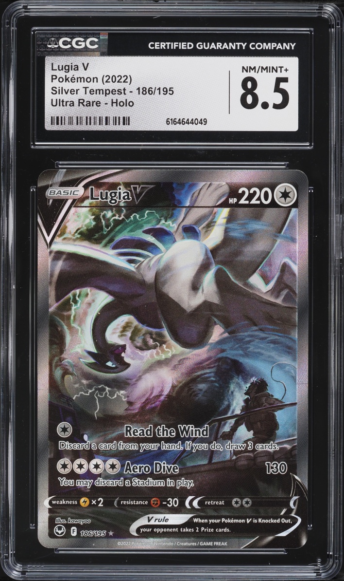 2022 Pokemon Sword & Shield Silver Tempest Alt Art Lugia V #186 CGC 8.5 NM-MT+