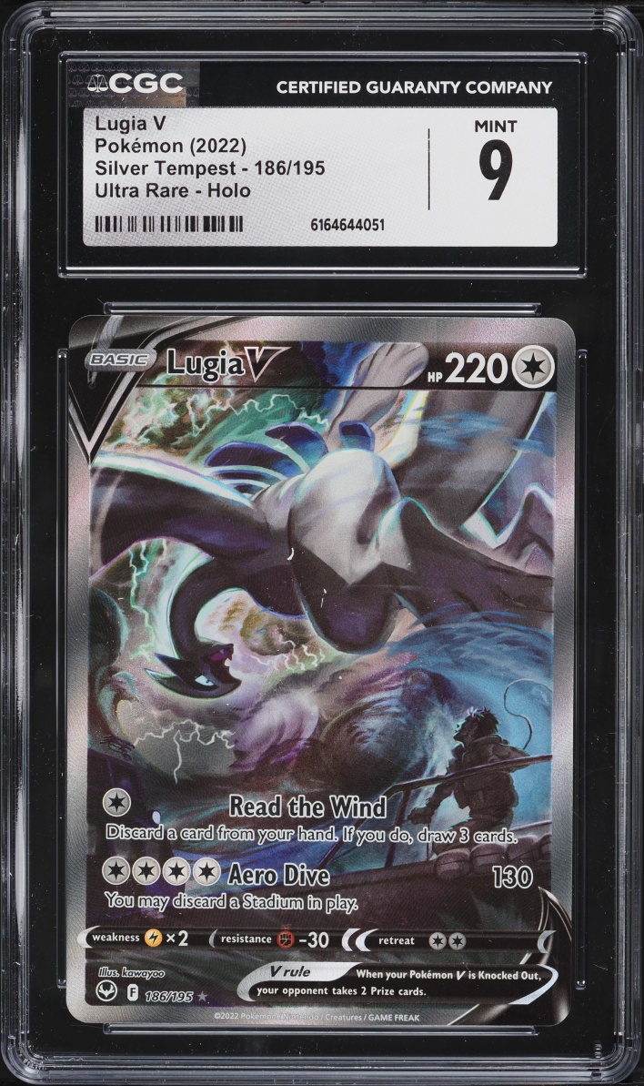 2022 Pokemon Sword & Shield Silver Tempest Alt Art Lugia V #186 CGC 9 MINT