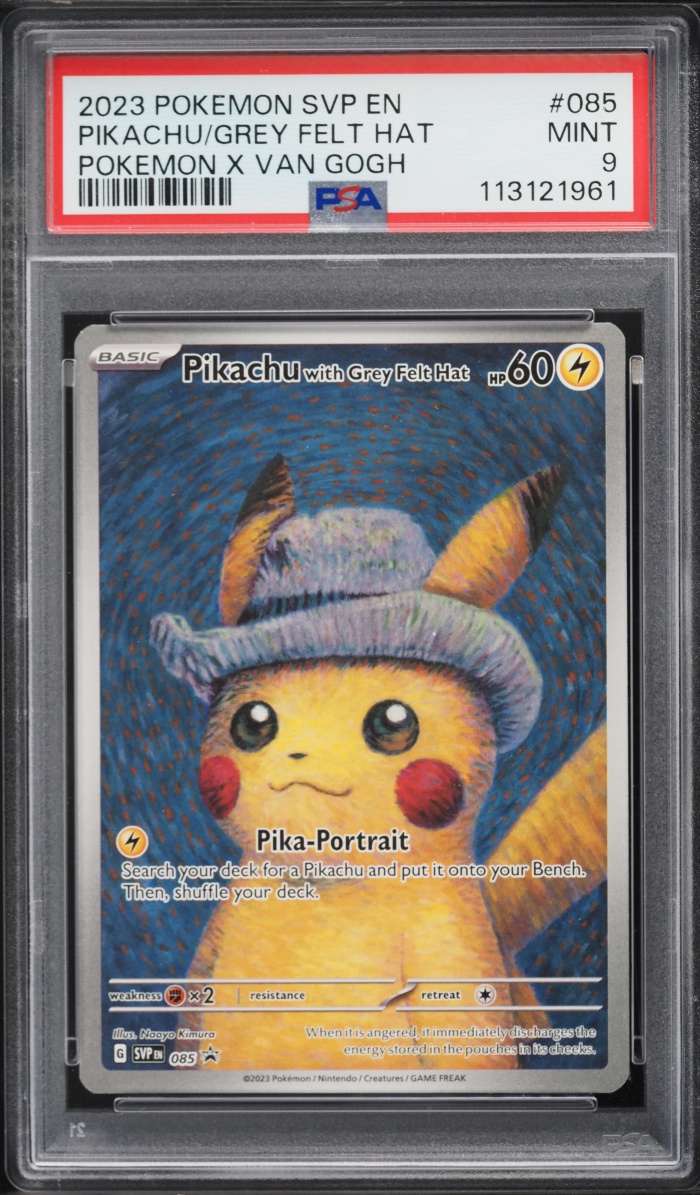2023 Pokemon Scarlet & Violet Promo Van Gogh Full Art Pikachu With Grey Felt Hat #85 PSA 9 MINT