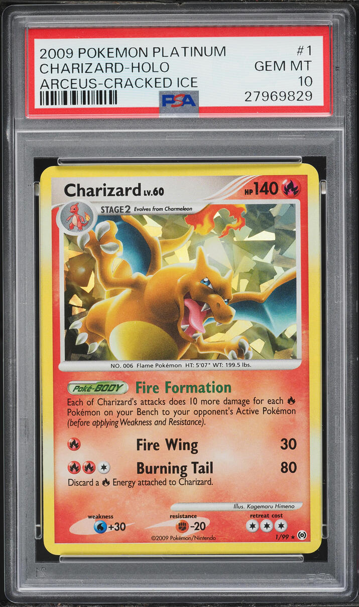2009 Pokemon Platinum Arceus Cracked Ice Holo Charizard #1 PSA 10 GEM MINT