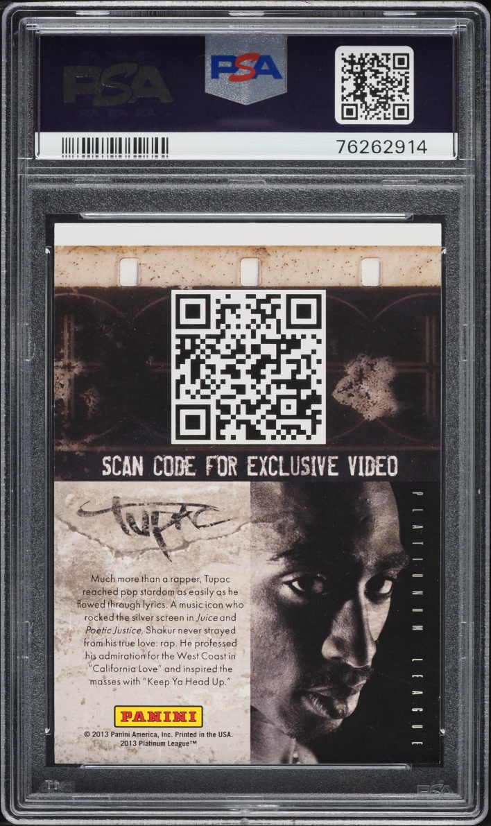 2013 Panini Black Friday Hrx Tupac Shakur PSA 10 GEM MINT - Photo 2