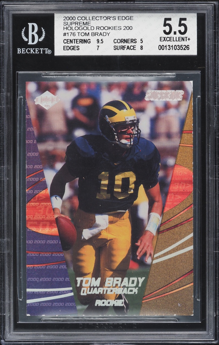 2000 Collector's Edge Supreme Hologold Tom Brady ROOKIE /200 BGS 5.5 EX+ - Photo 1