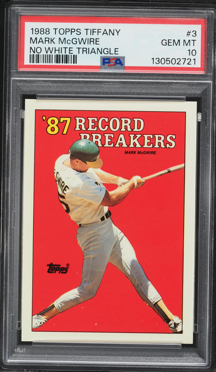 1988 Topps Tiffany No White Triangle Mark McGwire #3 PSA 10 GEM MINT