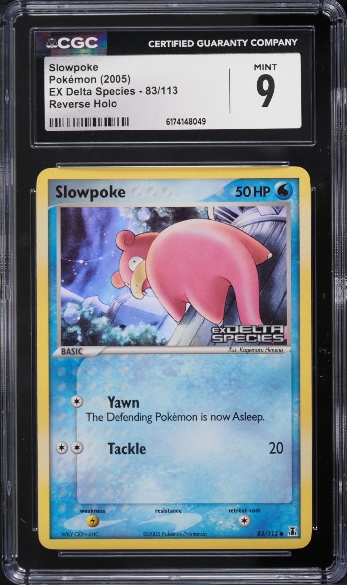 2005 Pokemon EX Delta Species Reverse Holo Slowpoke #83 CGC 9 MINT