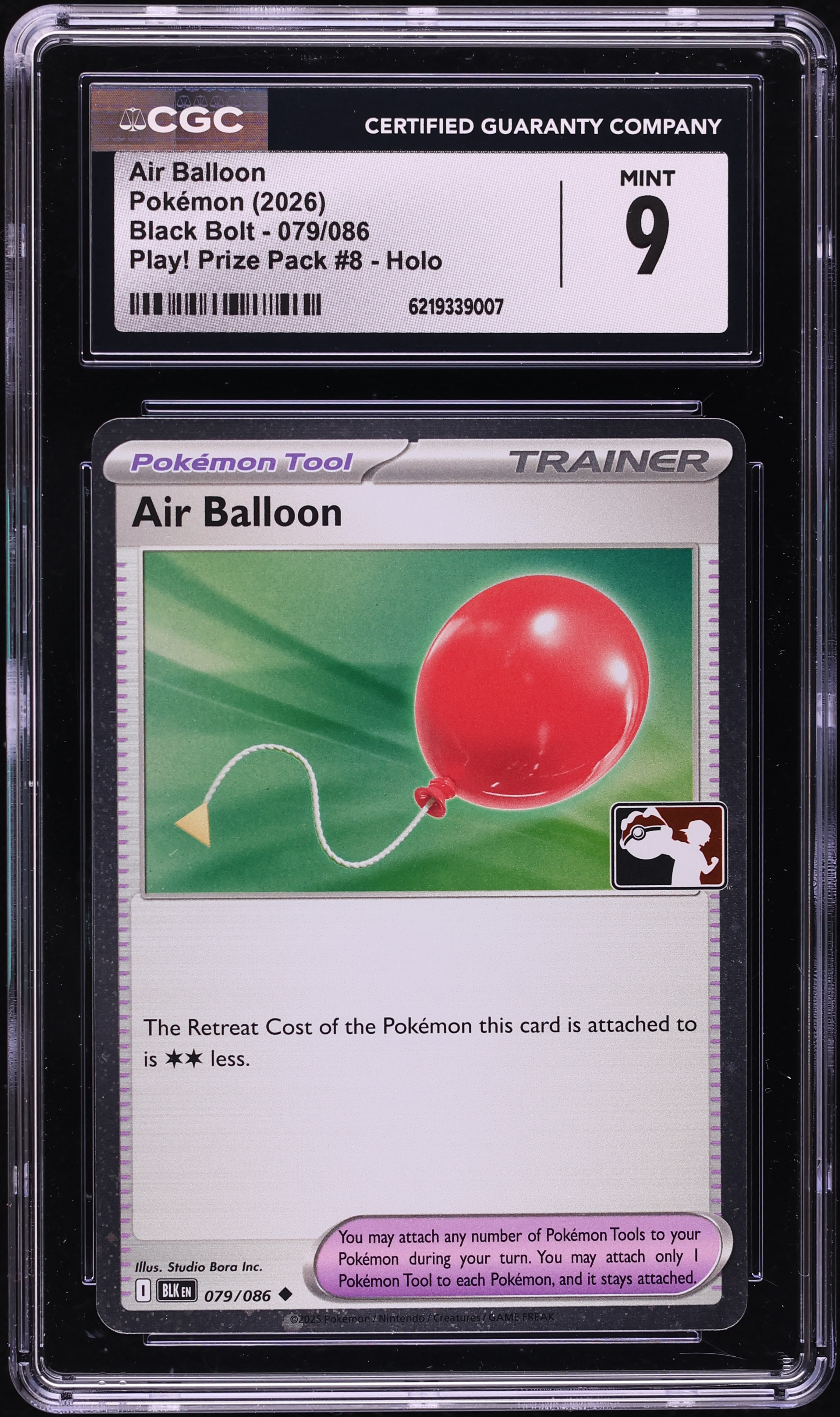 2026 Pokemon Scarlet & Violet Black Bolt Play! Prize Pack Holo Air Balloon #79 CGC 9 MINT