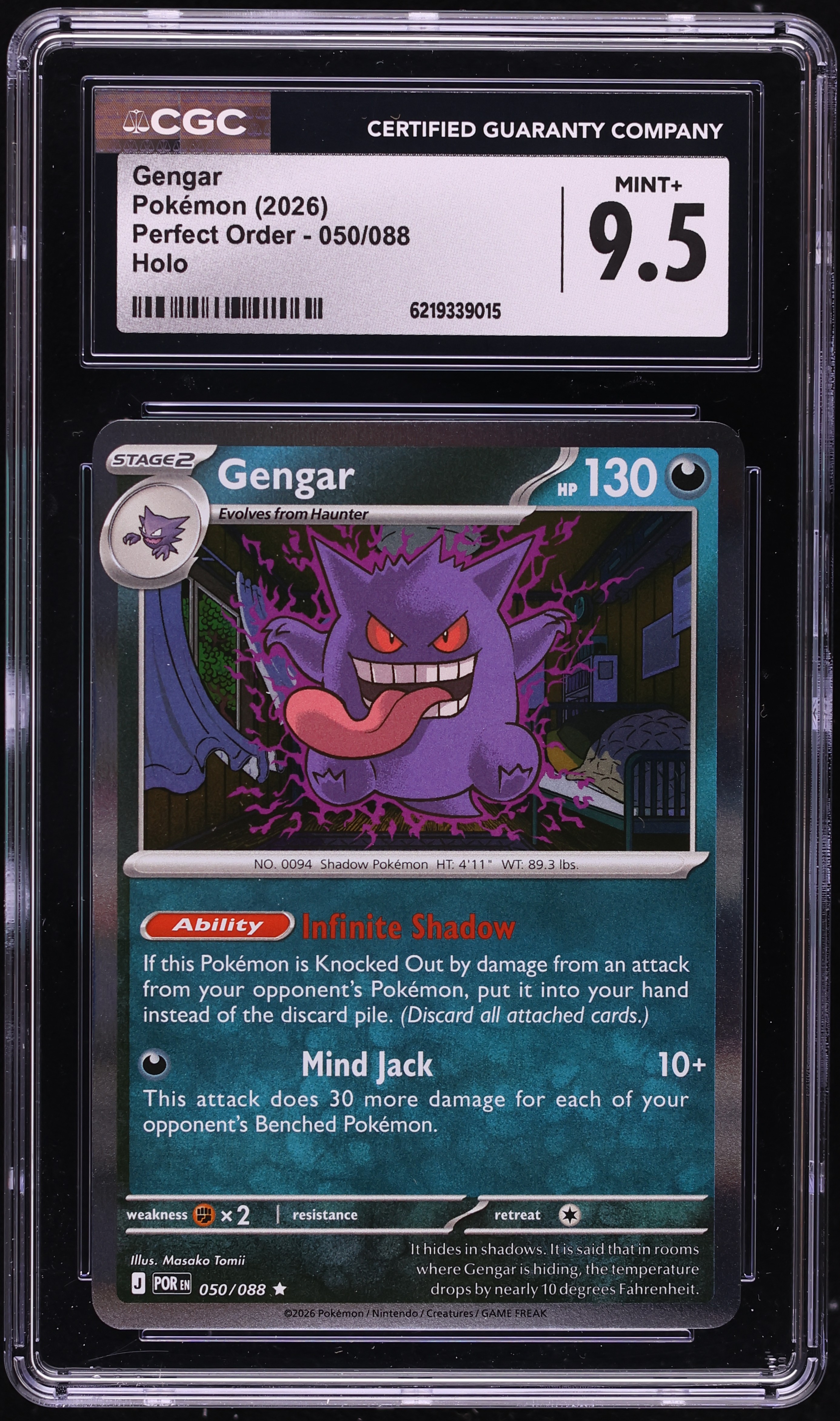 2026 Pokemon Mega Evolution Perfect Order Holo Gengar #50 CGC 9.5 MINT+