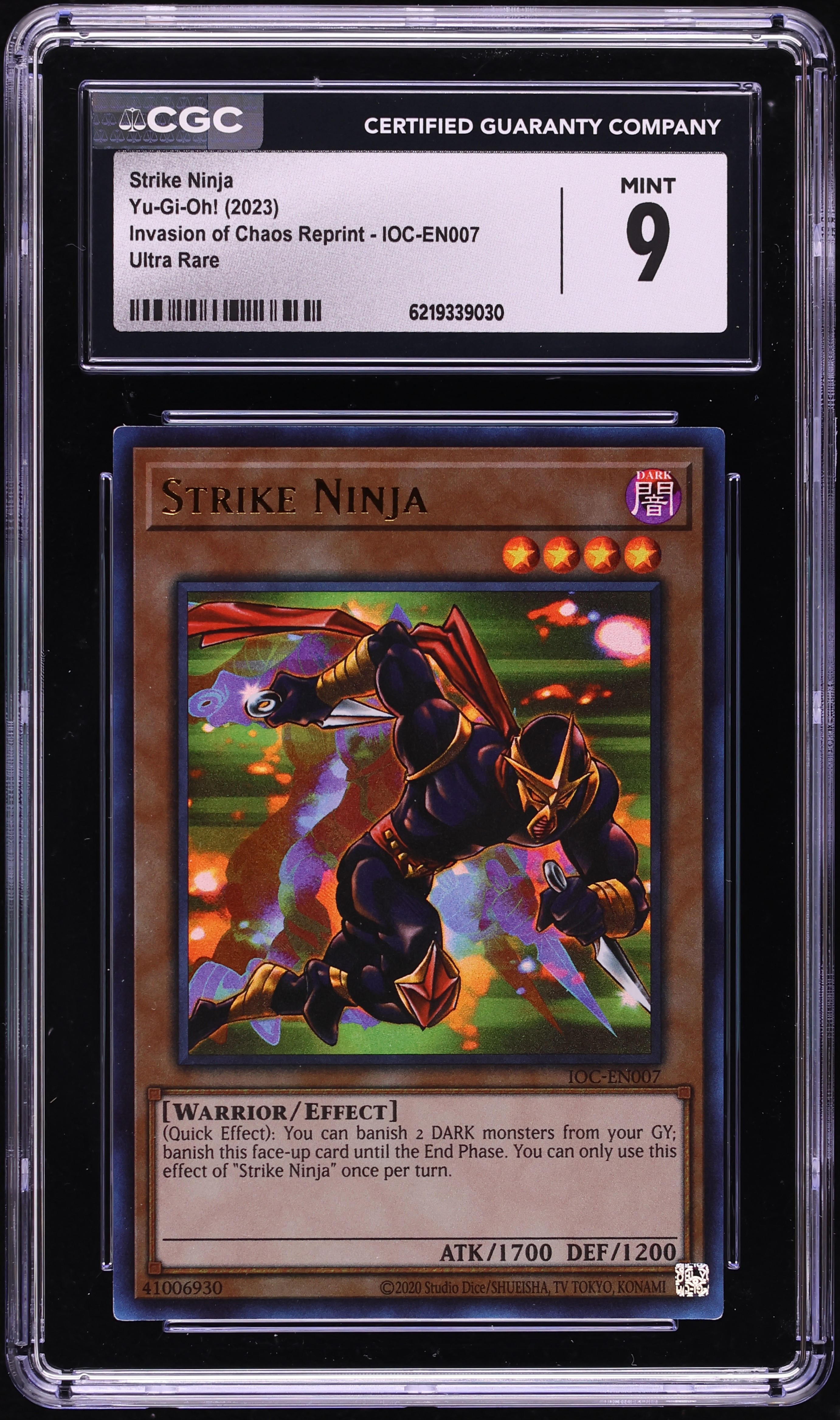 2023 Yu-Gi-Oh! Invasion Of Chaos Reprint Ultra Rare Strike Ninja #IOC-EN007 CGC 9 MINT