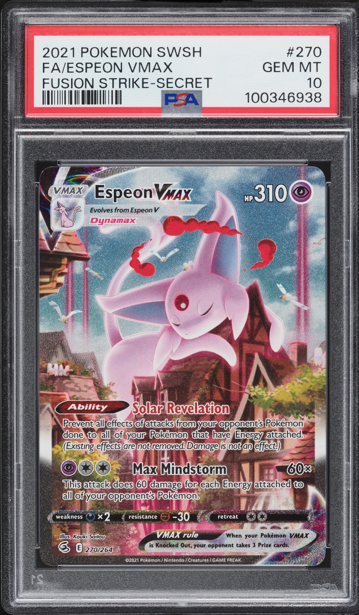2021 Pokemon Sword & Shield Fusion Strike SEC Espeon VMAX #270 PSA 10 GEM MINT
