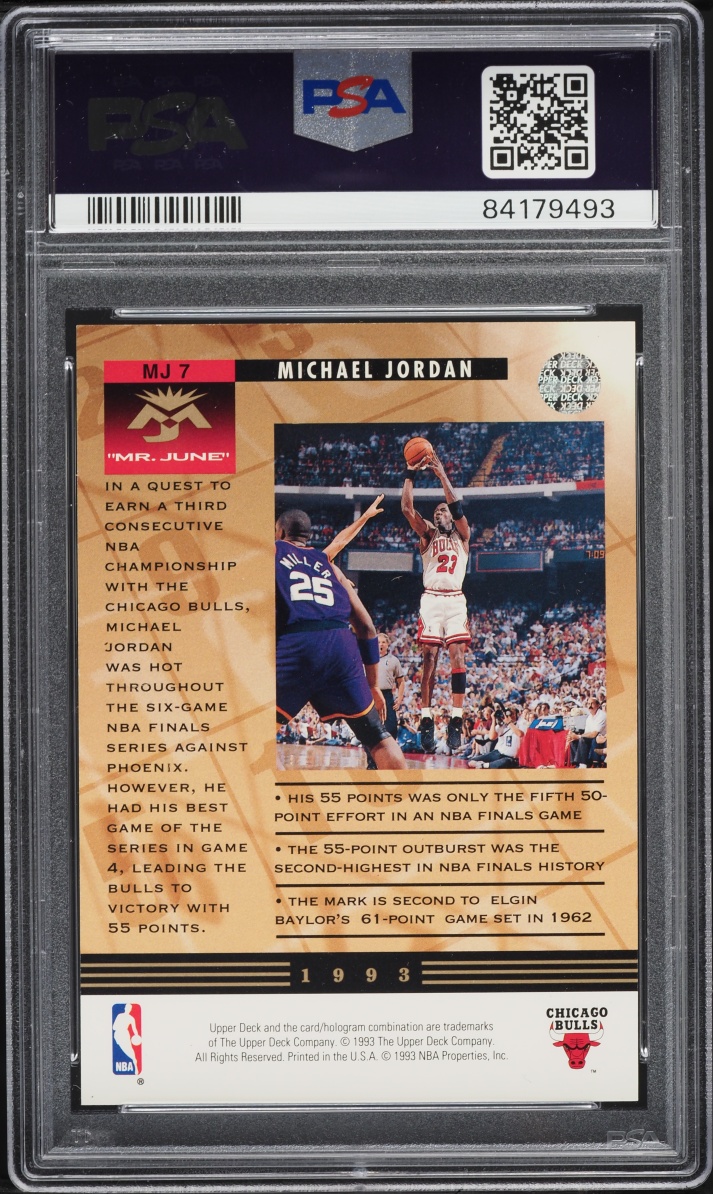 1993 Upper Deck Mr. June 55-Point Game Michael Jordan #MJ7 PSA 10 GEM MINT