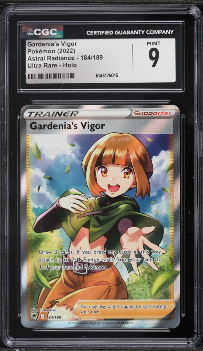 2022 Pokemon Sword & Shield Astral Radiance Full Art Gardenia's Vigor #184 CGC 9 MINT